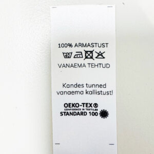 Hooldussilt "Vanaema tehtud"