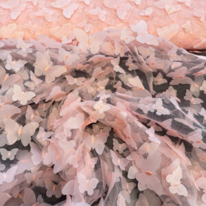 Liblikatega tüll vanaroosa