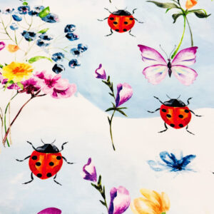 Trikotaaž lepatriinud lilledes